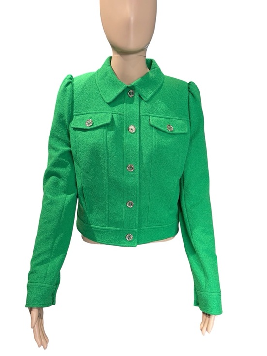 Tommy Hilfiger Jackets & Blazers - Tommy Hilfiger Long Sleeve Bright Green Cropped Button Jacket Size 6